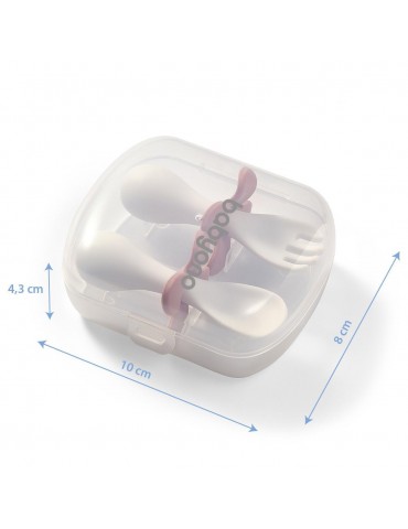 BabyOno Sztućce ergonomiczne różowe