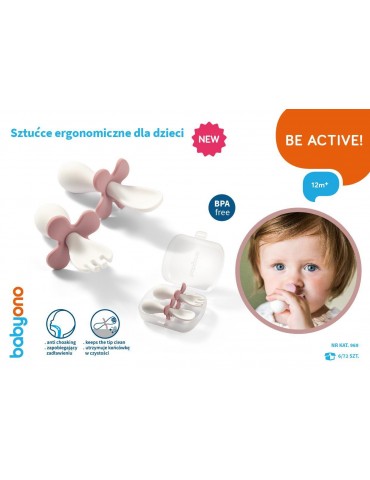 BabyOno Sztućce ergonomiczne różowe