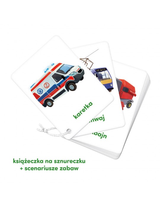 CzuCzu Karty obrazkowe na sznureczku Pojazdy 2+