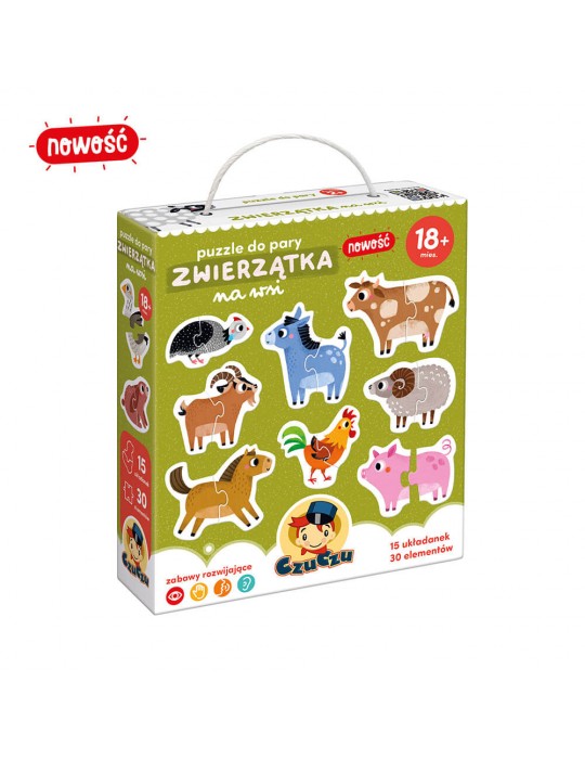 CzuCzu Puzzle do pary zwierzątka na wsi 18m+
