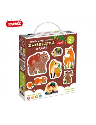 CzuCzu Puzzle progresywne zwierzątka w lesie 2+ CzuCzu Puzzle progresywne zwierzątka w lesie 2+
