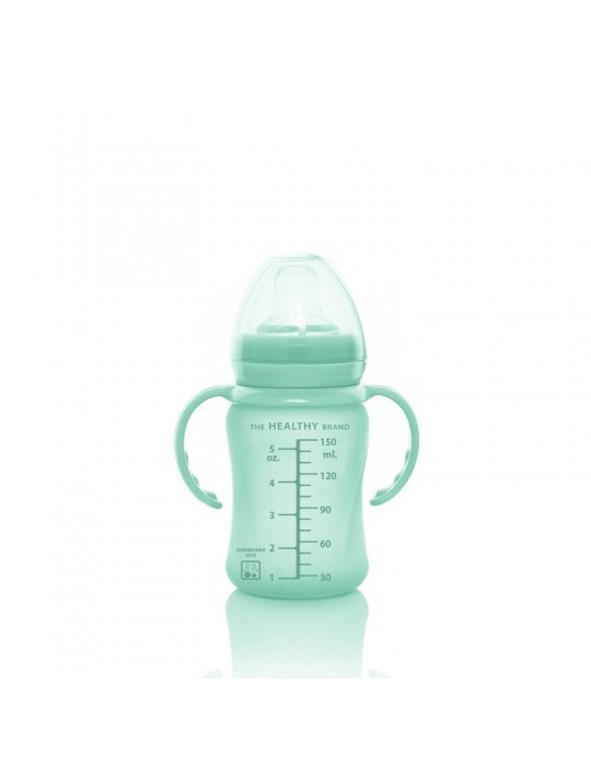 Everyday Baby Butelka szklana z ustnikiem niekapkiem 150ml miętowa
