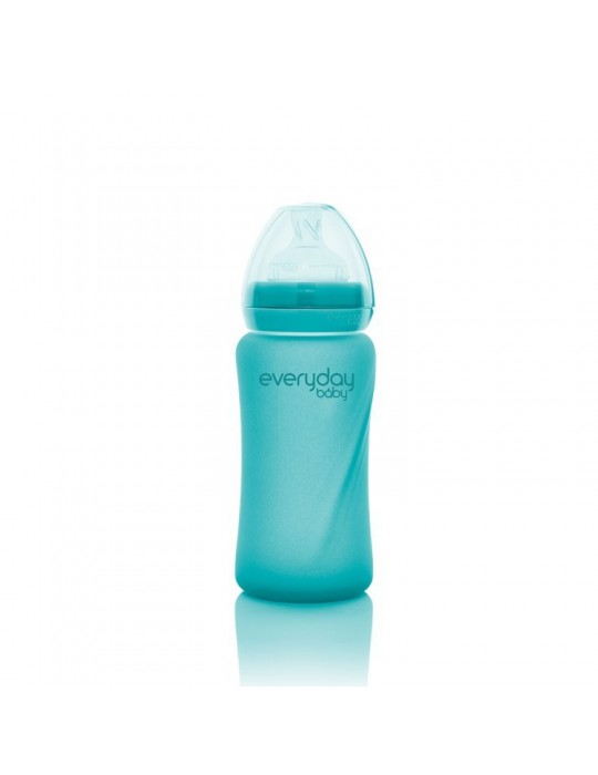 Everyday Baby Butelka szklana reagująca na temperaturę M 240ml turkusowa