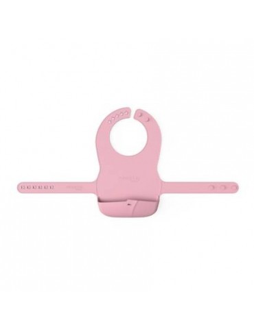 Everyday Baby Śliniak silikonowy z kieszonką różowy