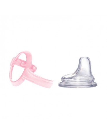 Everyday Baby Zestaw ustnik niekapek i rączki do butelki różowy