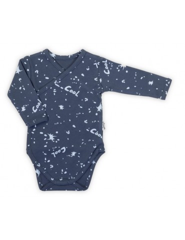 Nicol Body niemowlęce bawełniane rozpinane długi rękaw granat Maks