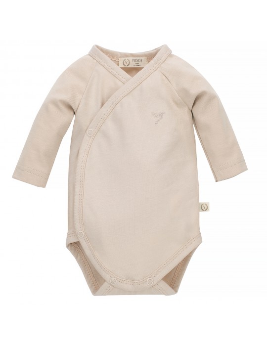 Yosoy Body niemowlęce z długim rękawem bawełna organiczna Sunny beige