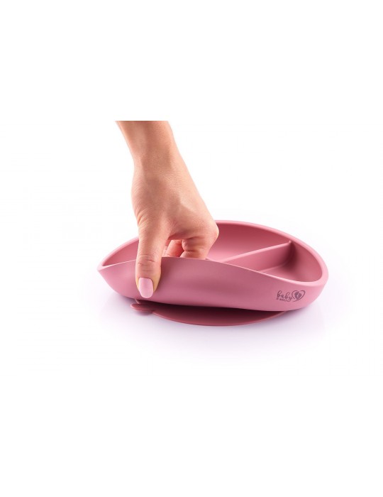 Baby in world Talerzyk silikonowy z przyssawką Powder Rose