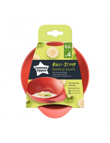 Tommee tippee Miseczki z unikalną trójkątną podstawą 4 sztuki Tommee tippee Miseczki z unikalną trójkątną podstawą 4 sztuki