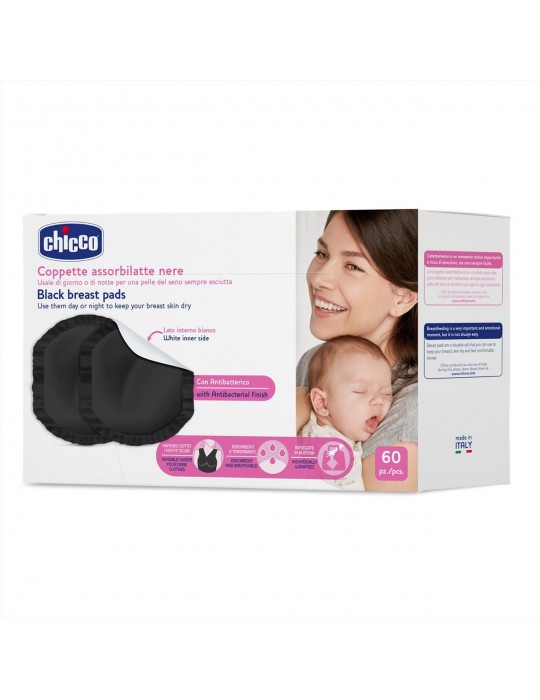 Chicco Wkładki laktacyjne antybakteryjne 60szt czarne