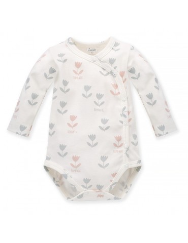 Pinokio Body niemowlęce bawełniane rozpinane długi rękaw Romantic ecru druk