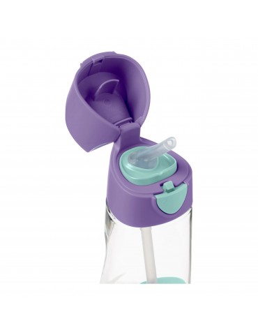 B.Box Butelka tritanowa ze słomką 450ml Lilac pop