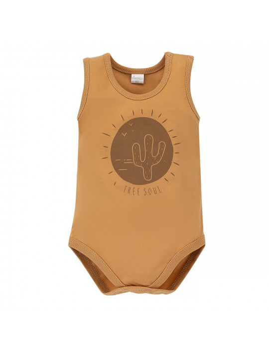Pinokio Body niemowlęce bawełniane na ramiączkach Free soul żółty